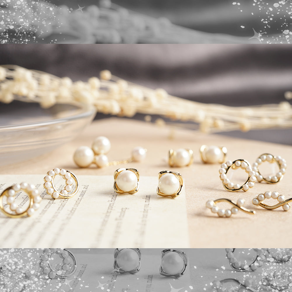 パールリング ノンホールピアス