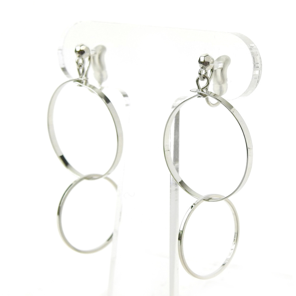 【SALE】ダブルフープ ノンホールピアス NP-467B