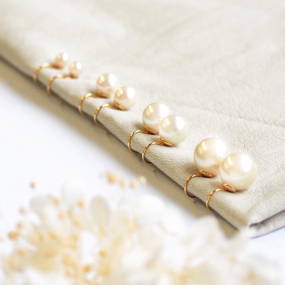 ステンレス 1粒パール ノンホールピアス 痛くない イヤリング 金属アレルギー対応 itam ピアスみたいに見える サージカルステンレス