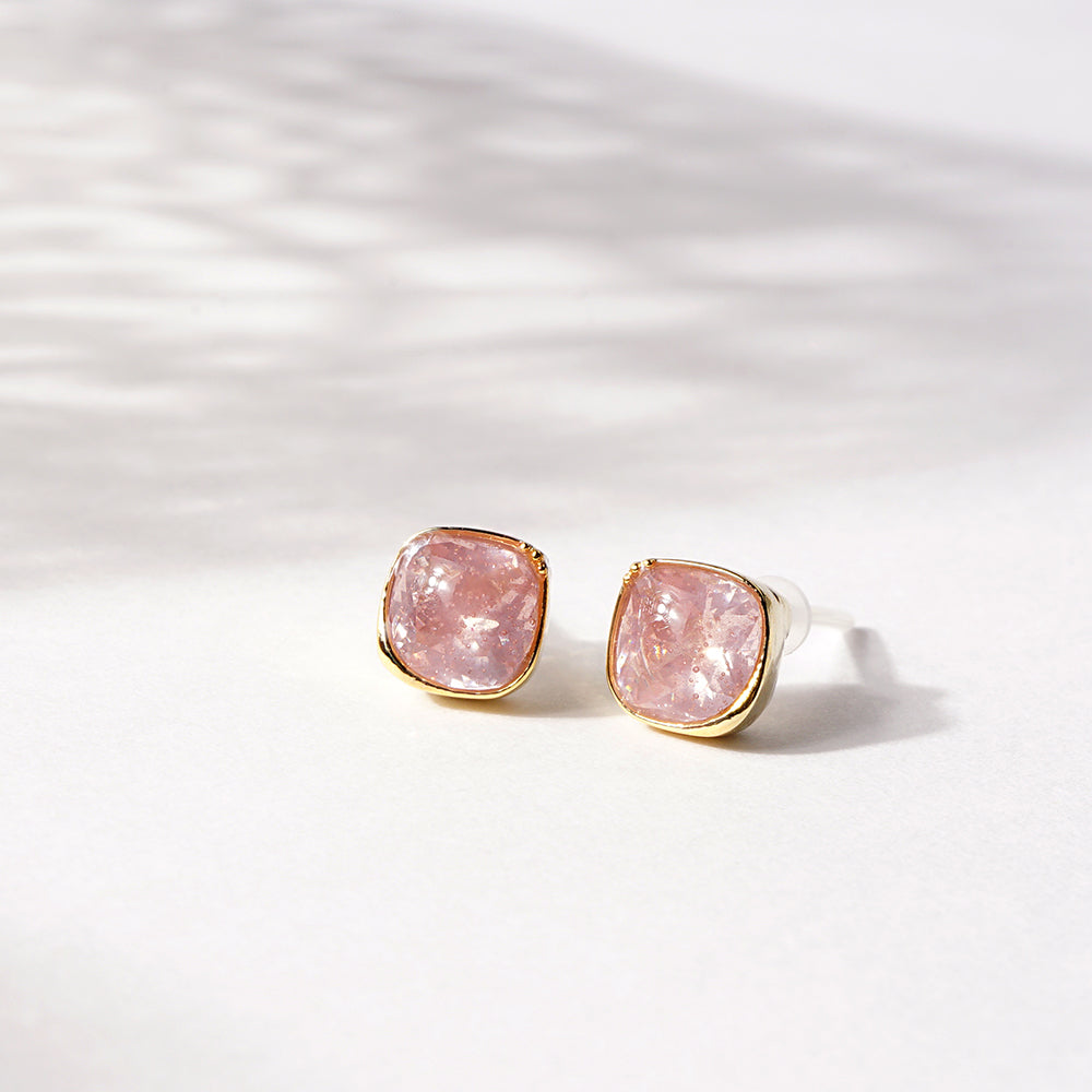 カラーキュービックジルコニア セラミックポストピアス