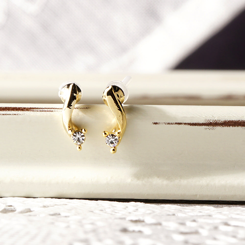 【 金属アレルギー対応 】1粒ビジュー セラミックポストピアス