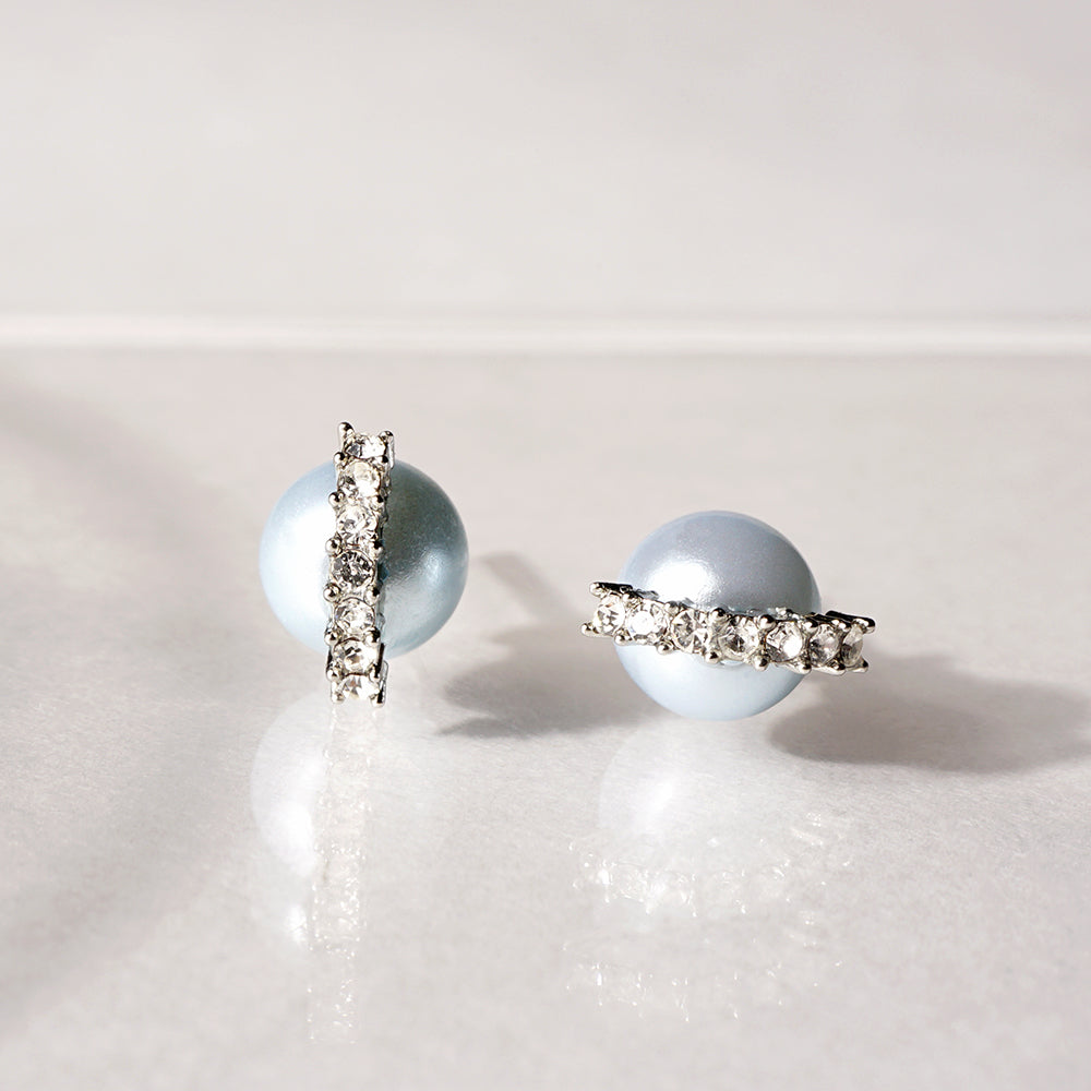 【NEW】【 金属アレルギー対応 】 ストーン×カラーパール セラミックポストピアス