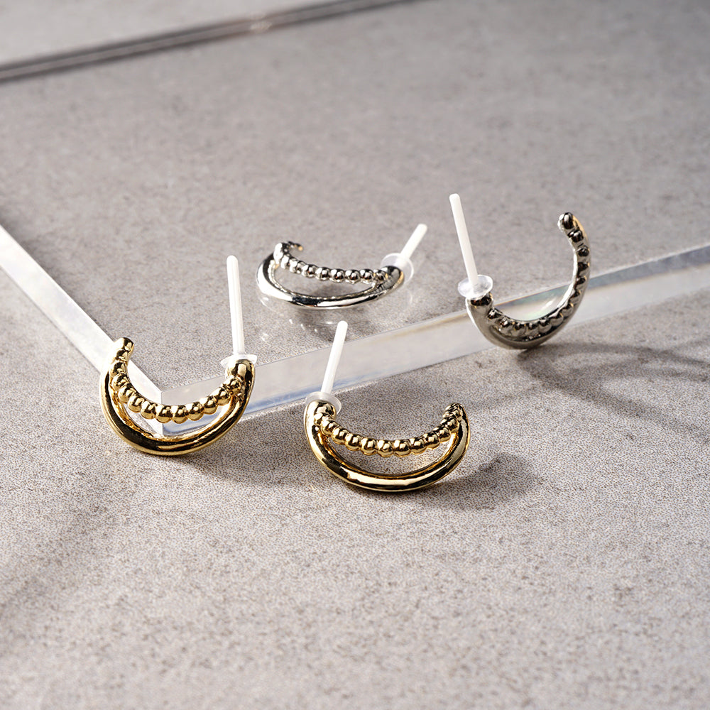 【NEW】【 金属アレルギー対応 】 ベーシックフープシリーズ セラミックポストピアス