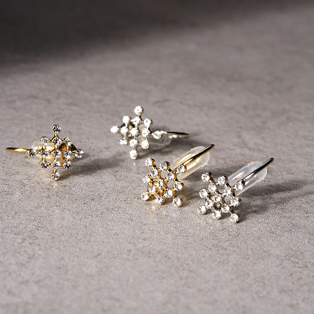 【NEW】ビジューシリーズ スクエア ノンホールピアス