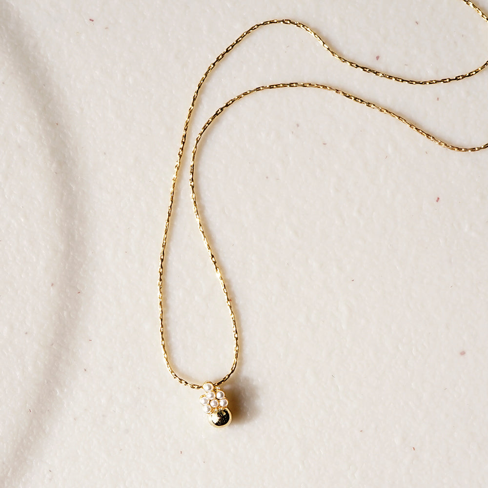 メタル×プチパール ネックレス