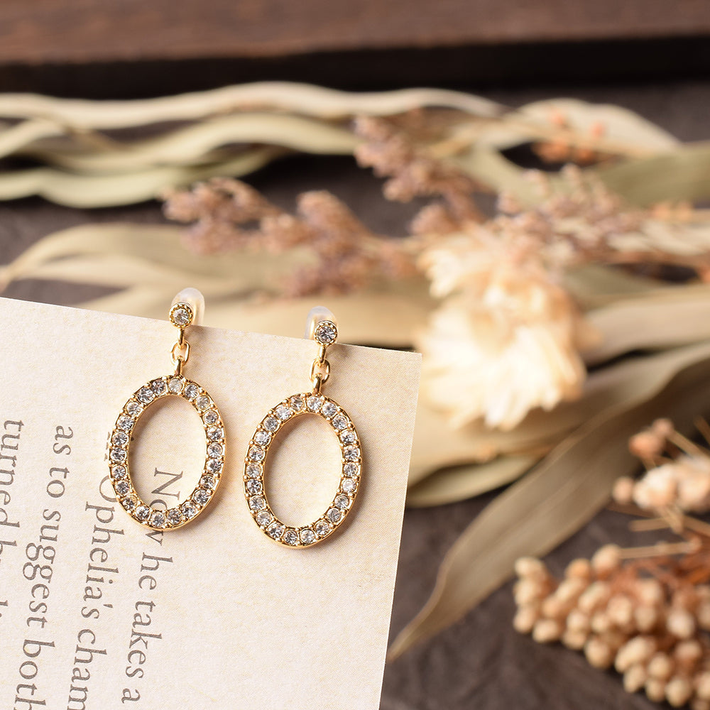 オーバル ノンホールピアス ノンホールピアス 痛くない イヤリング 金属アレルギー