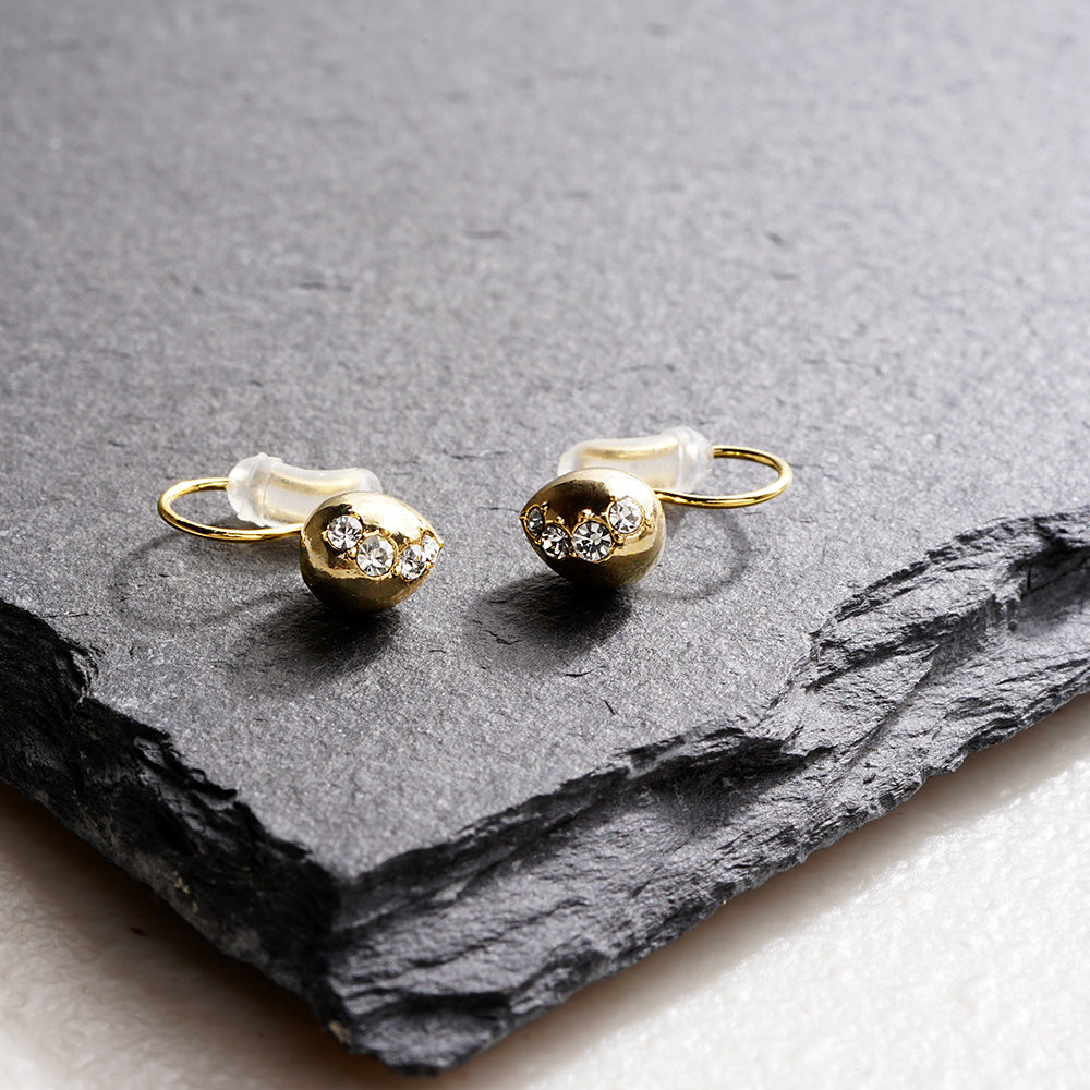 【9/8再入荷】クリスタルガラス ノンホールピアス