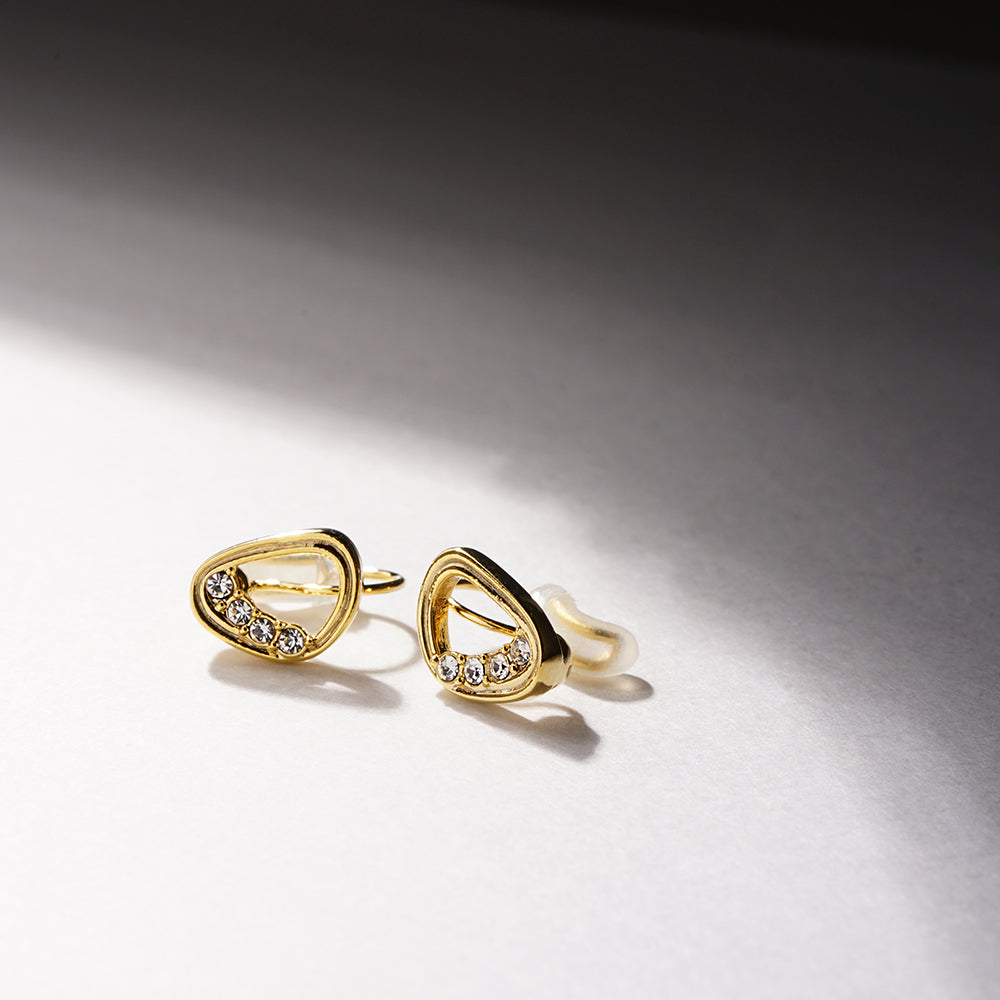 クリスタルガラス リングデザイン ノンホールピアス