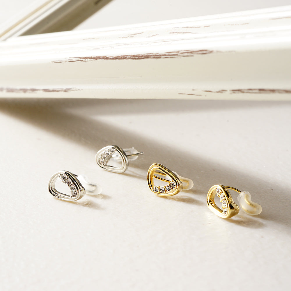 クリスタルガラス リングデザイン ノンホールピアス