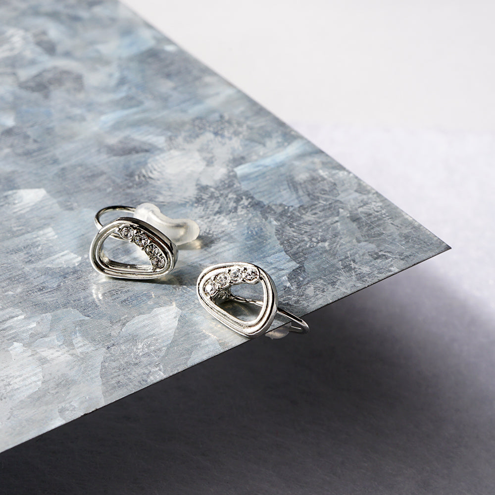 クリスタルガラス リングデザイン ノンホールピアス