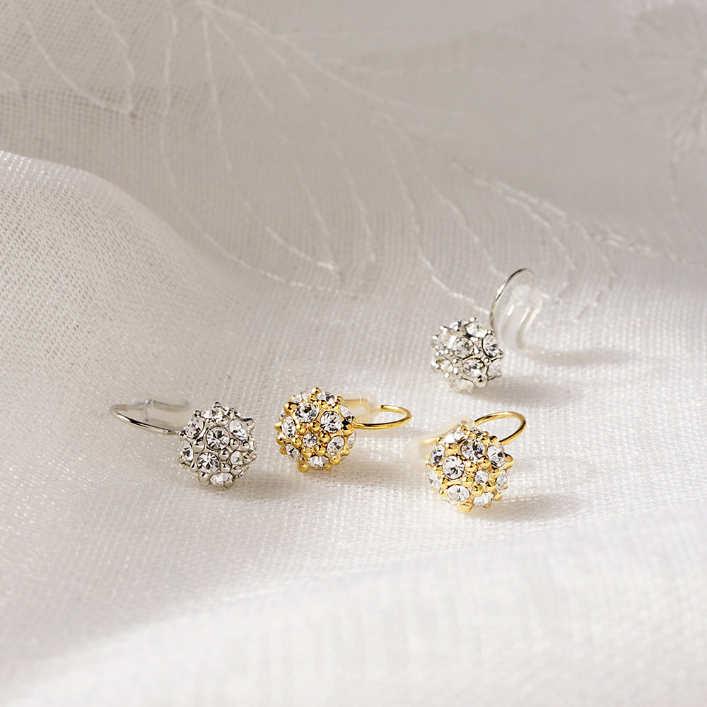 クリスタルガラス パヴェデザイン ノンホールピアス