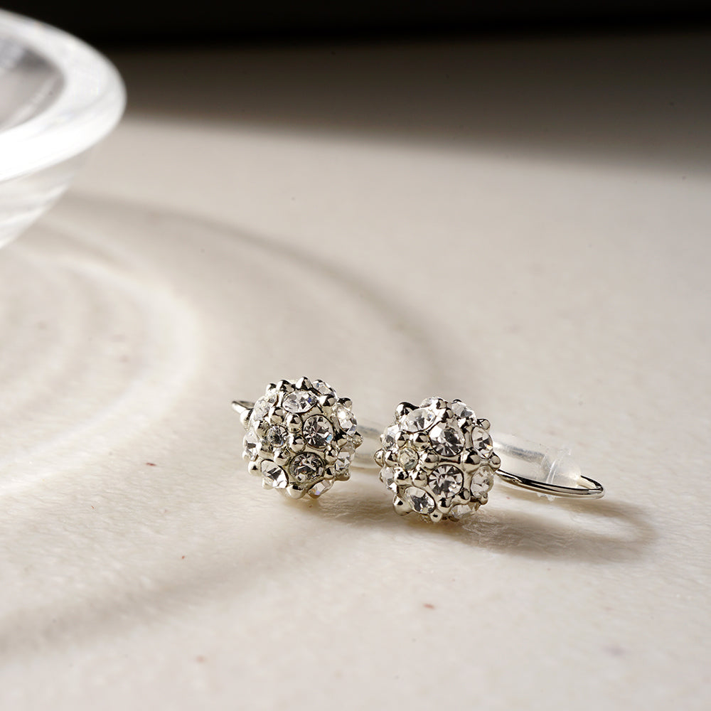 クリスタルガラス パヴェデザイン ノンホールピアス