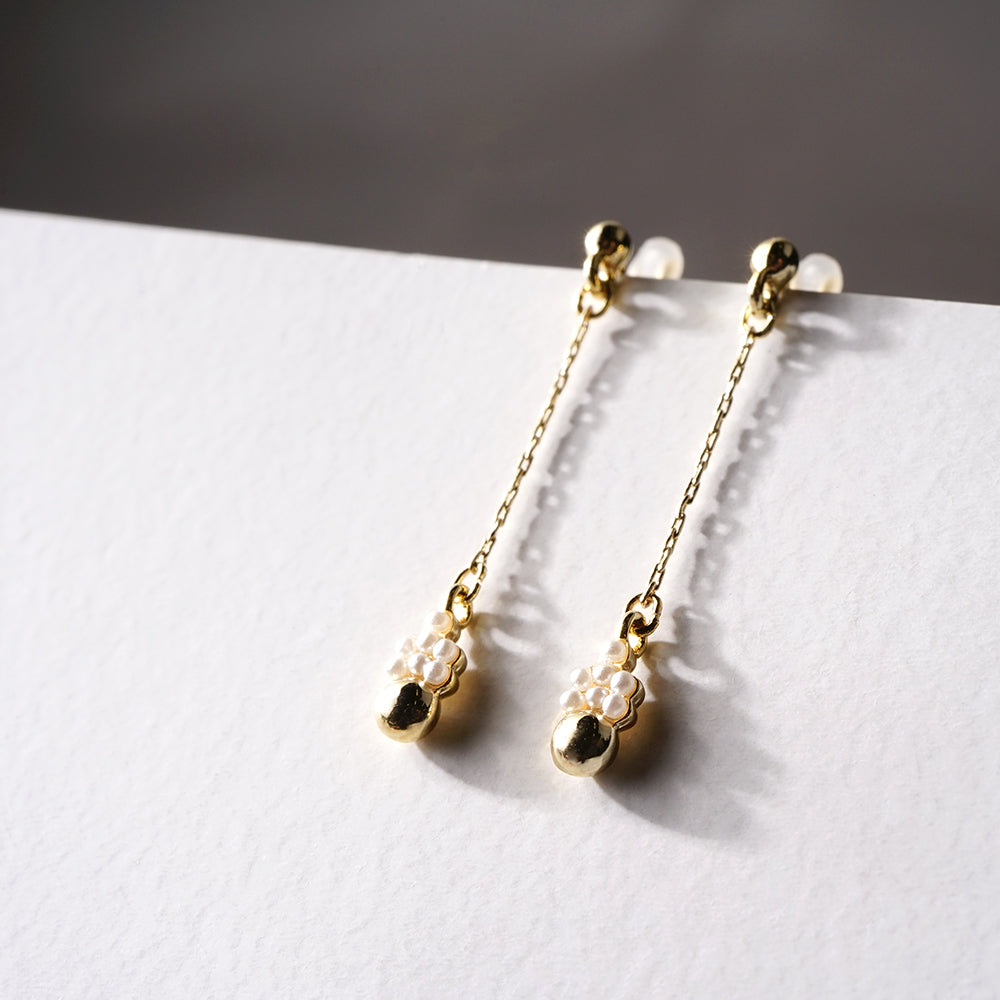 【9/8再入荷】メタル×プチパール ノンホールピアス