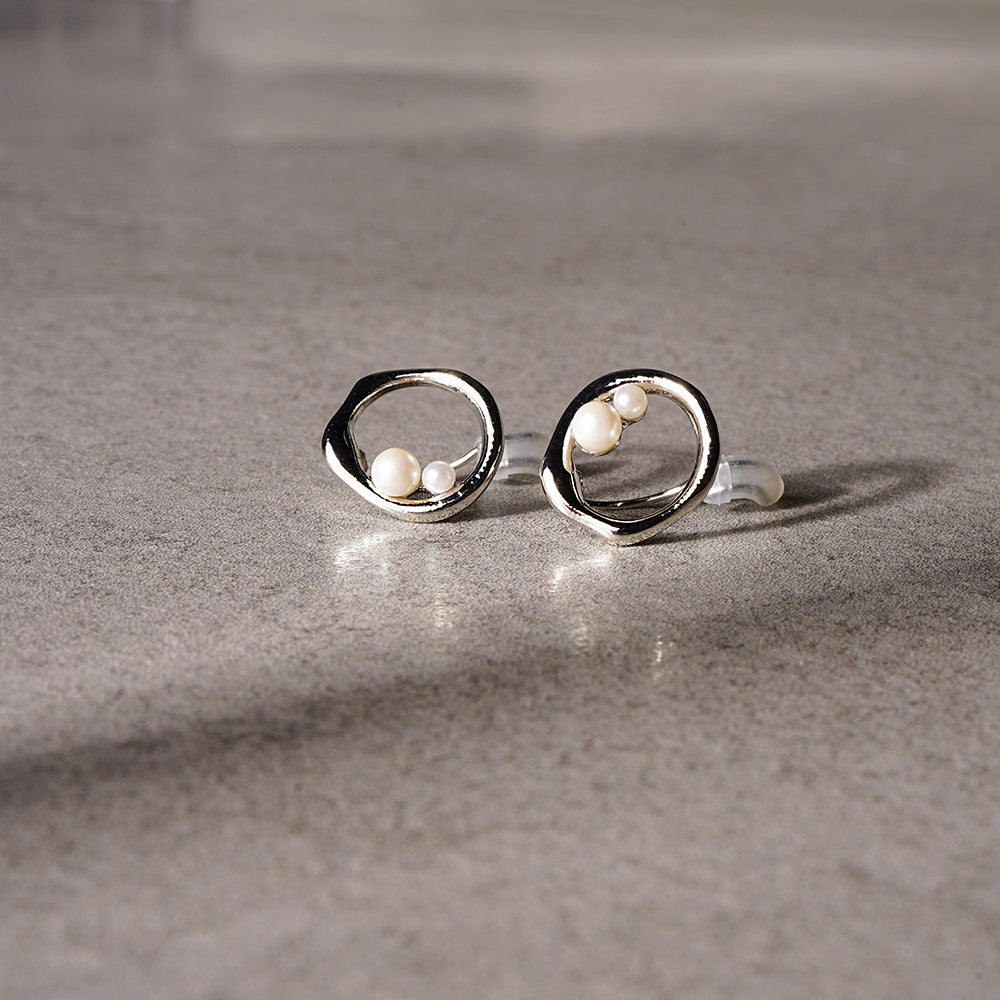 パール×メタル サークル ノンホールピアス