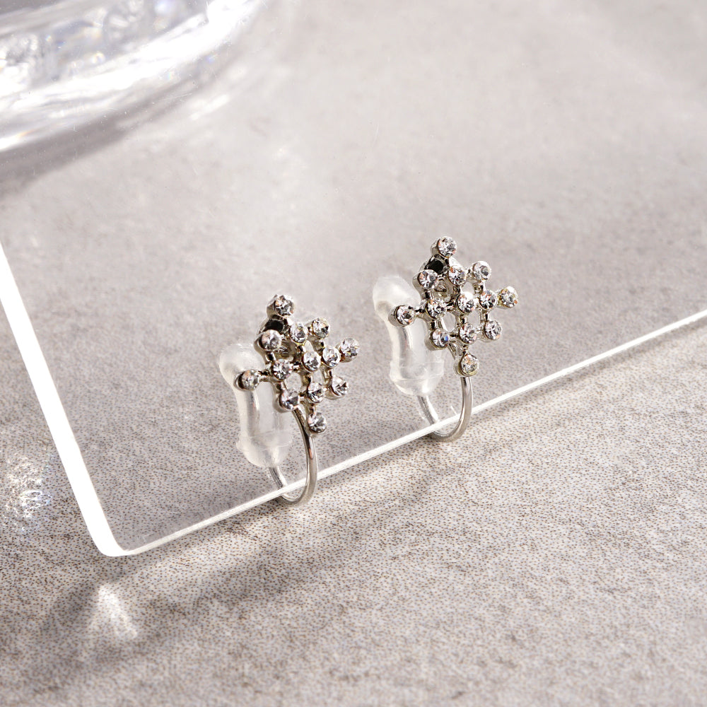 ビジューシリーズ スクエア ノンホールピアス