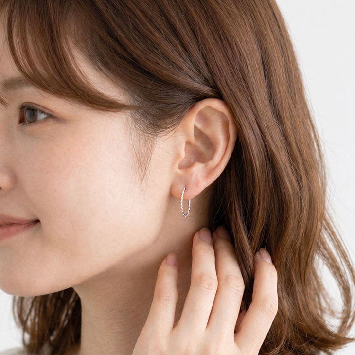 【NEW】メタルフープ ノンホールピアス