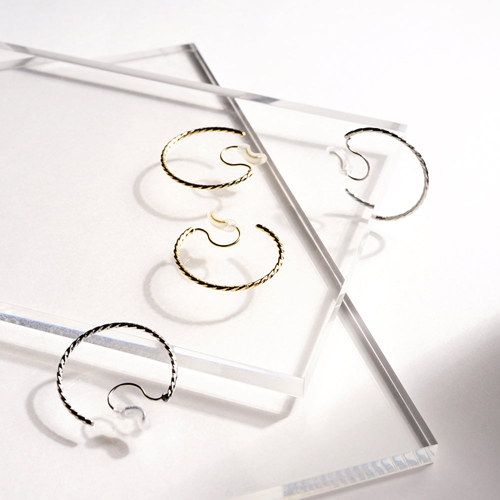 【NEW】メタルフープ ノンホールピアス