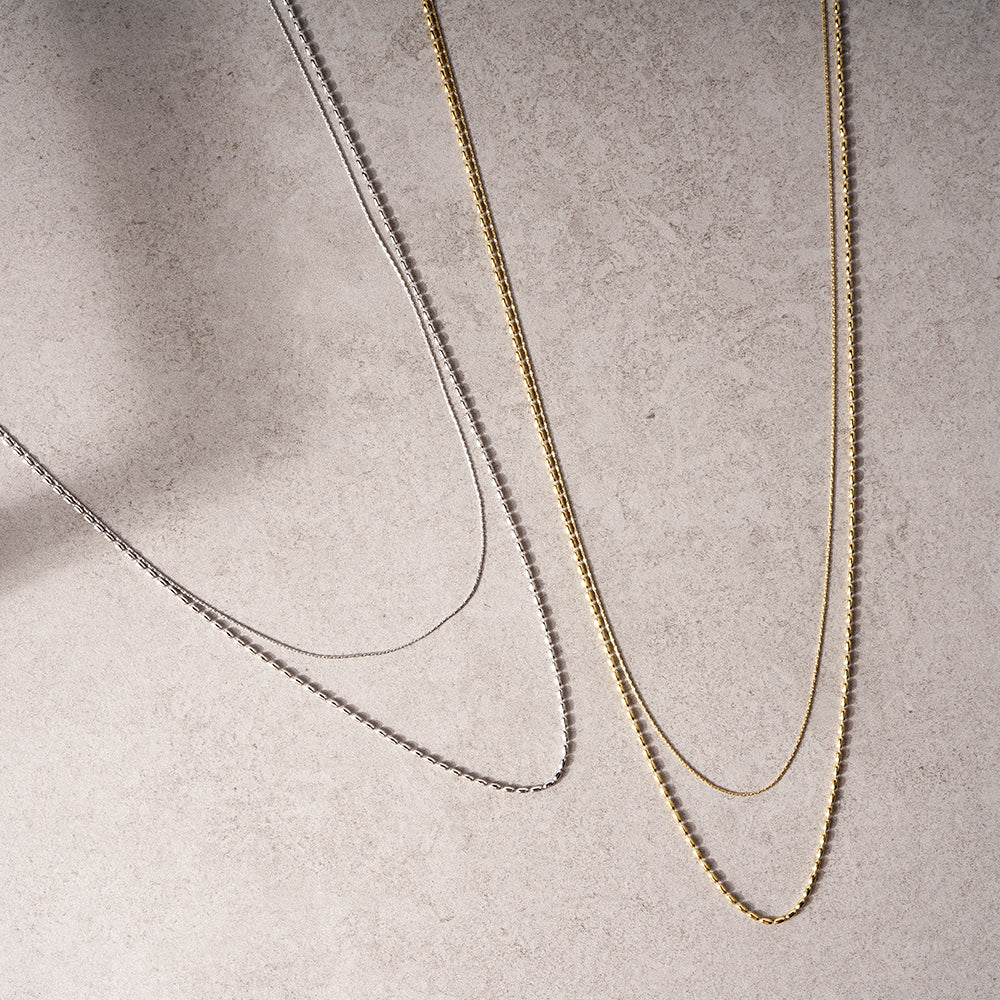 【NEW】ステンレス 2連ボールチェーン ロングネックレス