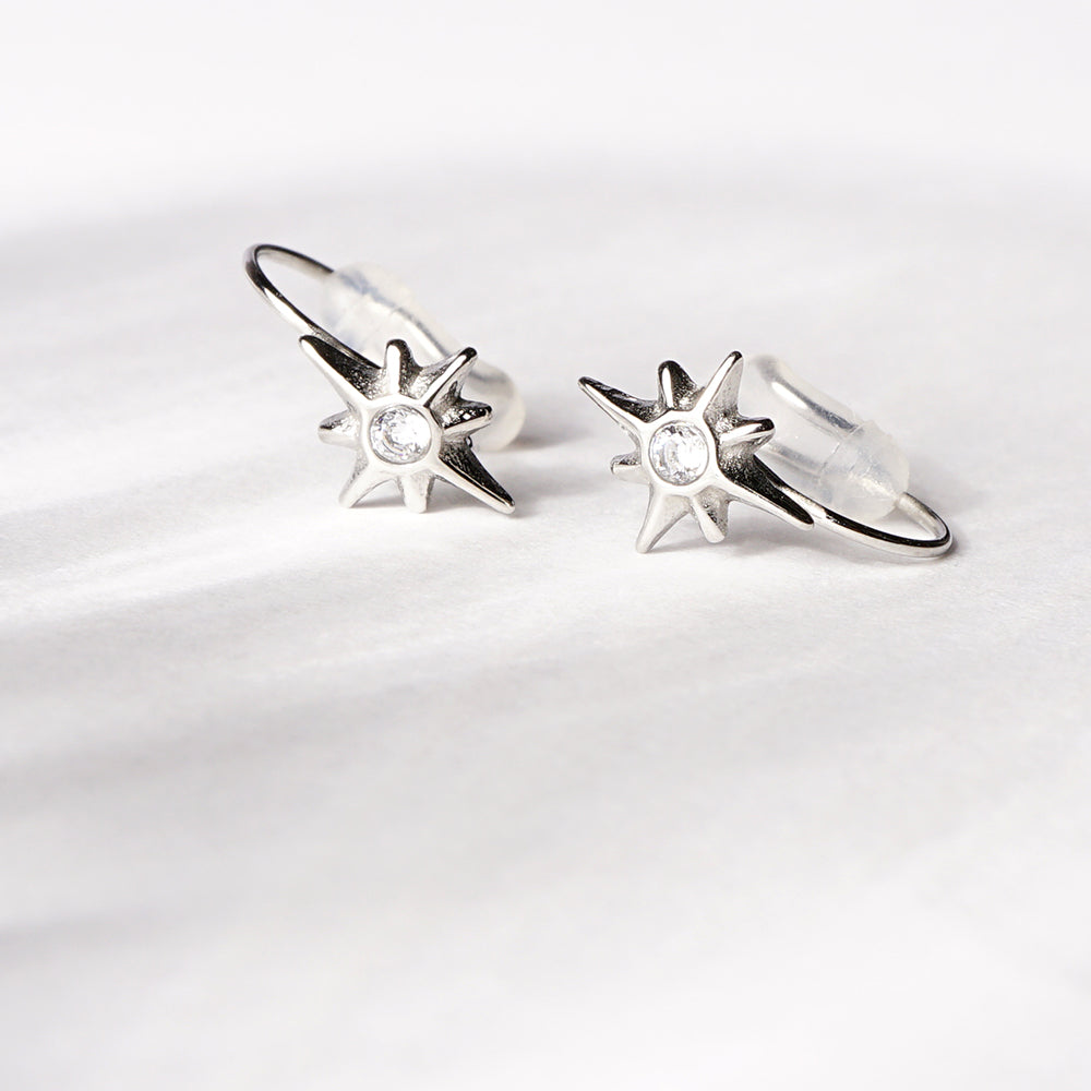 【NEW】【 金属アレルギー対応 】ステンレス トゥインクルスター ノンホールピアス