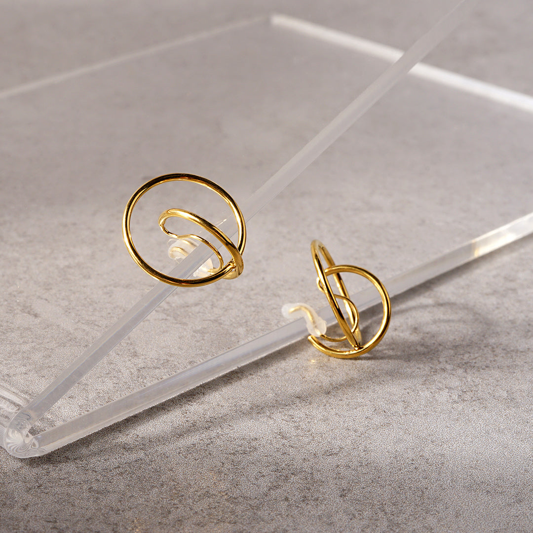 ステンレス リングデザイン ノンホールピアス イヤリング シリコン おしゃれ 抜け感 シンプル 金属アレルギー対応 itam