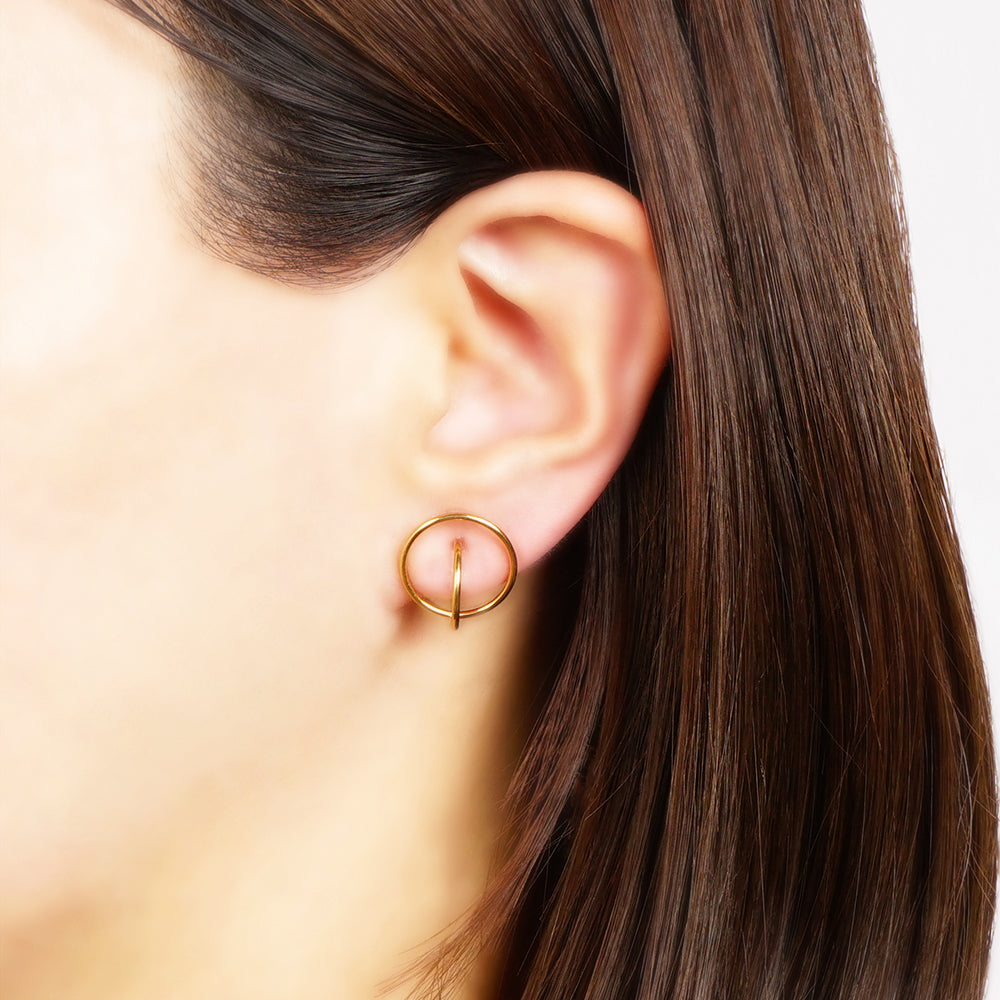 ステンレス リングデザイン ノンホールピアス イヤリング シリコン おしゃれ 抜け感 シンプル 金属アレルギー対応 itam