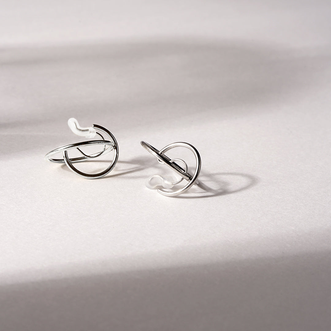 ステンレス リングデザイン ノンホールピアス イヤリング シリコン おしゃれ 抜け感 シンプル 金属アレルギー対応 itam