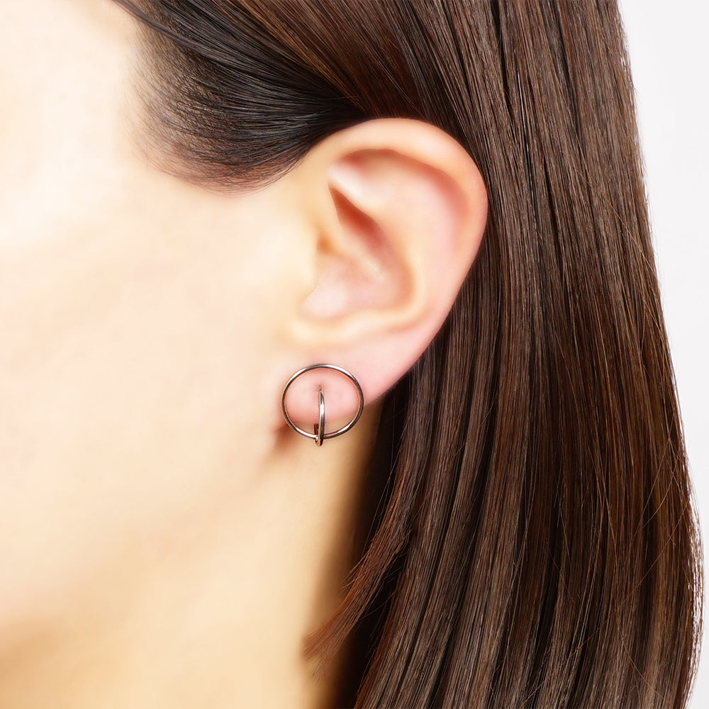 ステンレス リングデザイン ノンホールピアス イヤリング シリコン おしゃれ 抜け感 シンプル 金属アレルギー対応 itam