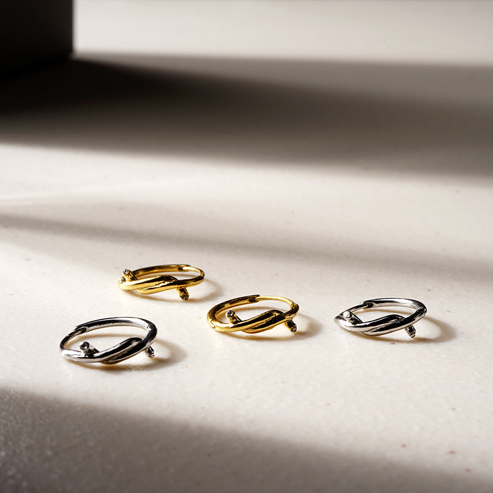 ステンレス デザインフープピアス