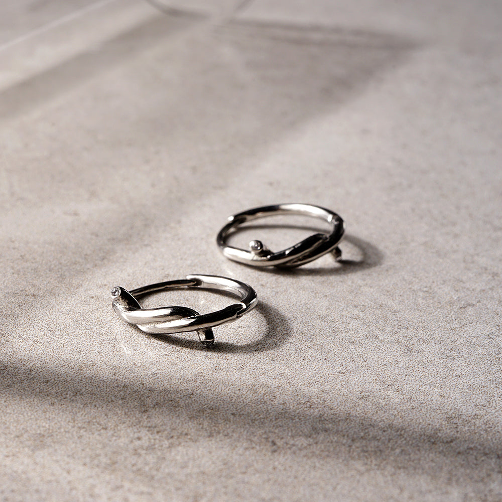 ステンレス デザインフープピアス