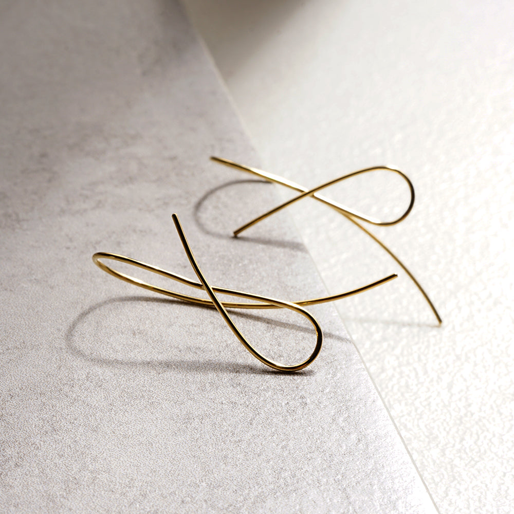 【 金属アレルギー対応 】ステンレス ニュアンスデザイン ワイヤーピアス