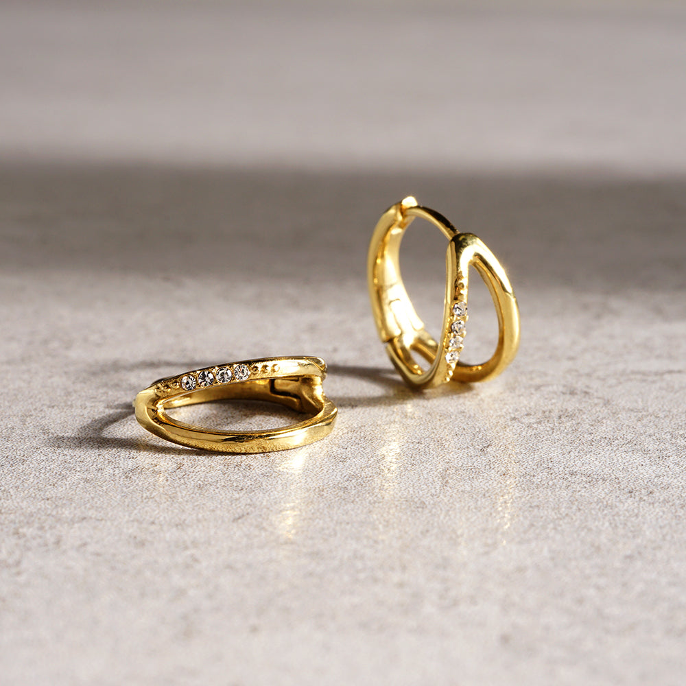 【NEW】【 金属アレルギー対応 】ステンレス キュービックジルコニア フープピアス