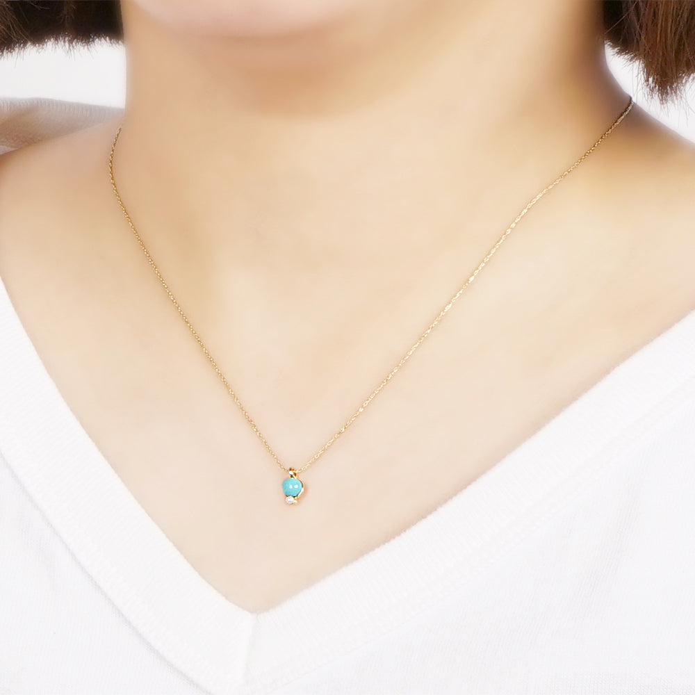 ターコイズ プチパール ネックレス 涼しげ シンプル パール 金属アレルギー対応 日本製 itam