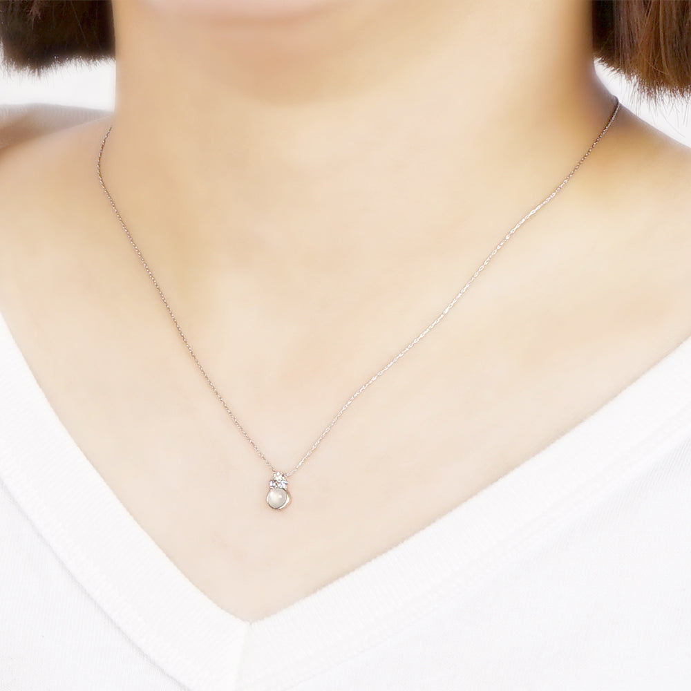 ターコイズ ホワイトムーンストーン ミニカラーストーン ネックレス 涼しげ かわいい 小ぶり 金属アレルギー対応 日本製 itam