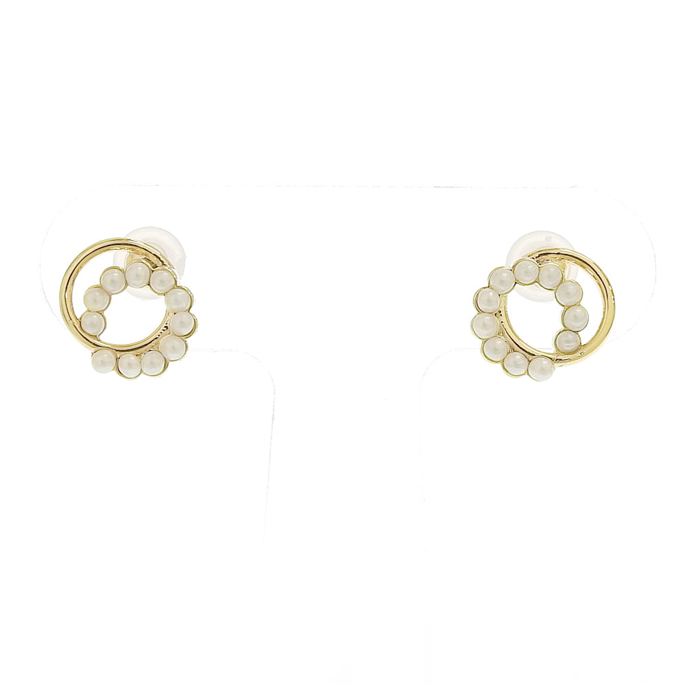【9/8再入荷】パール リングセラミックポストピアス
