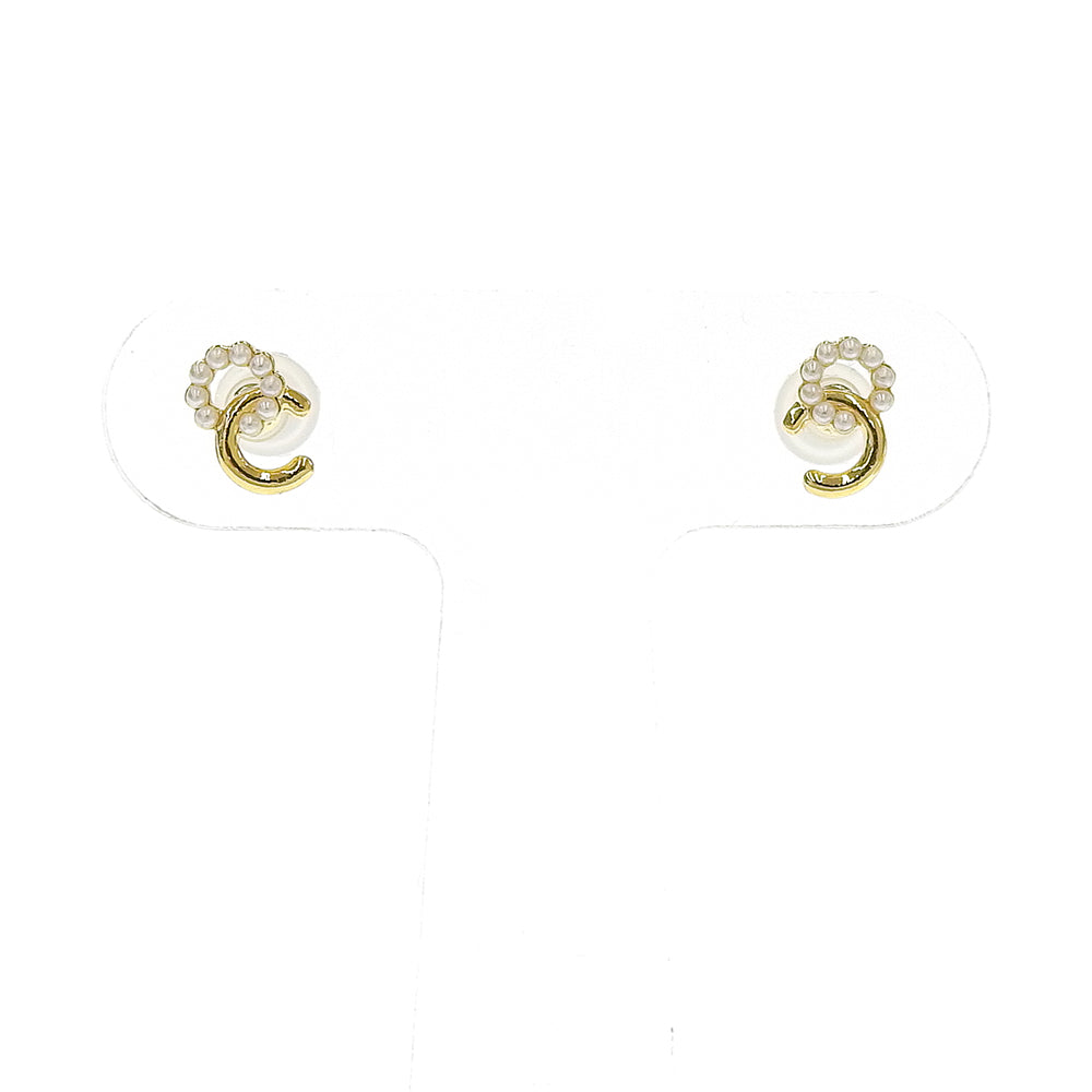 メタル×プチパール リング セラミックポストピアス