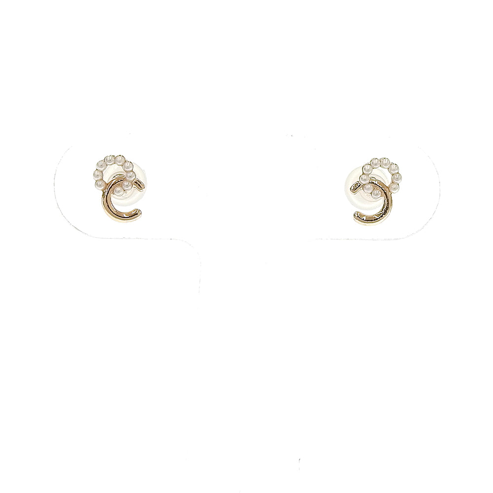メタル×プチパール リング セラミックポストピアス