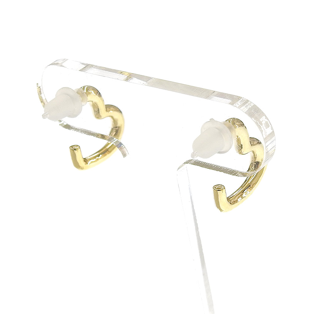 ハート フープ セラミックポストピアス