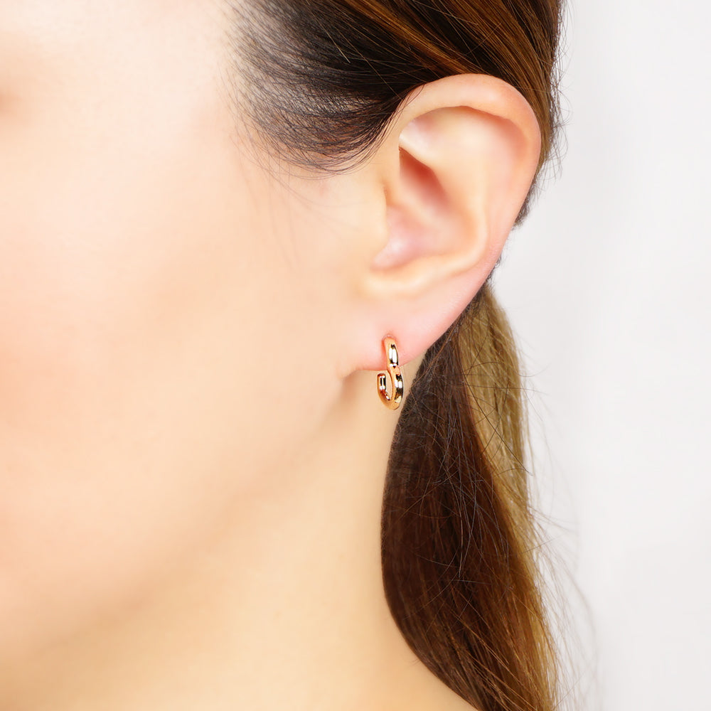 ハート フープ セラミックポストピアス