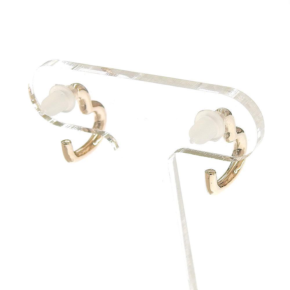 ハート フープ セラミックポストピアス