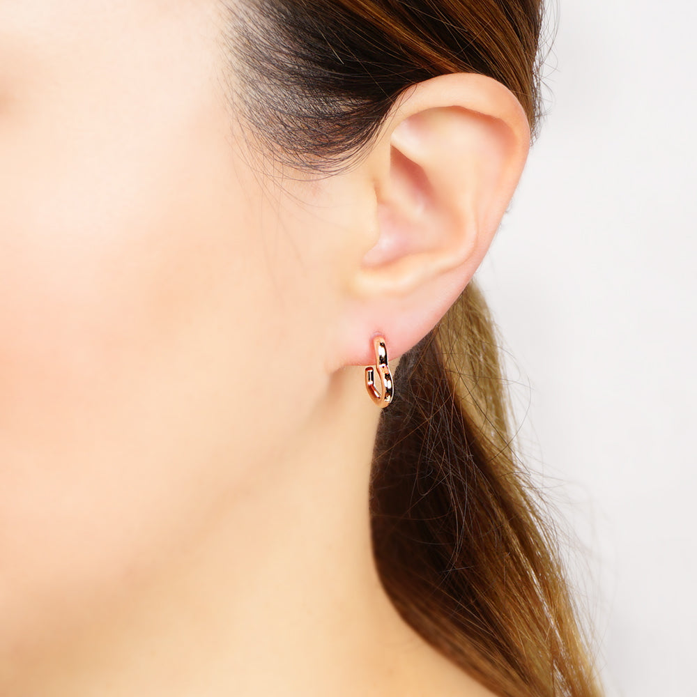 ハート フープ セラミックポストピアス