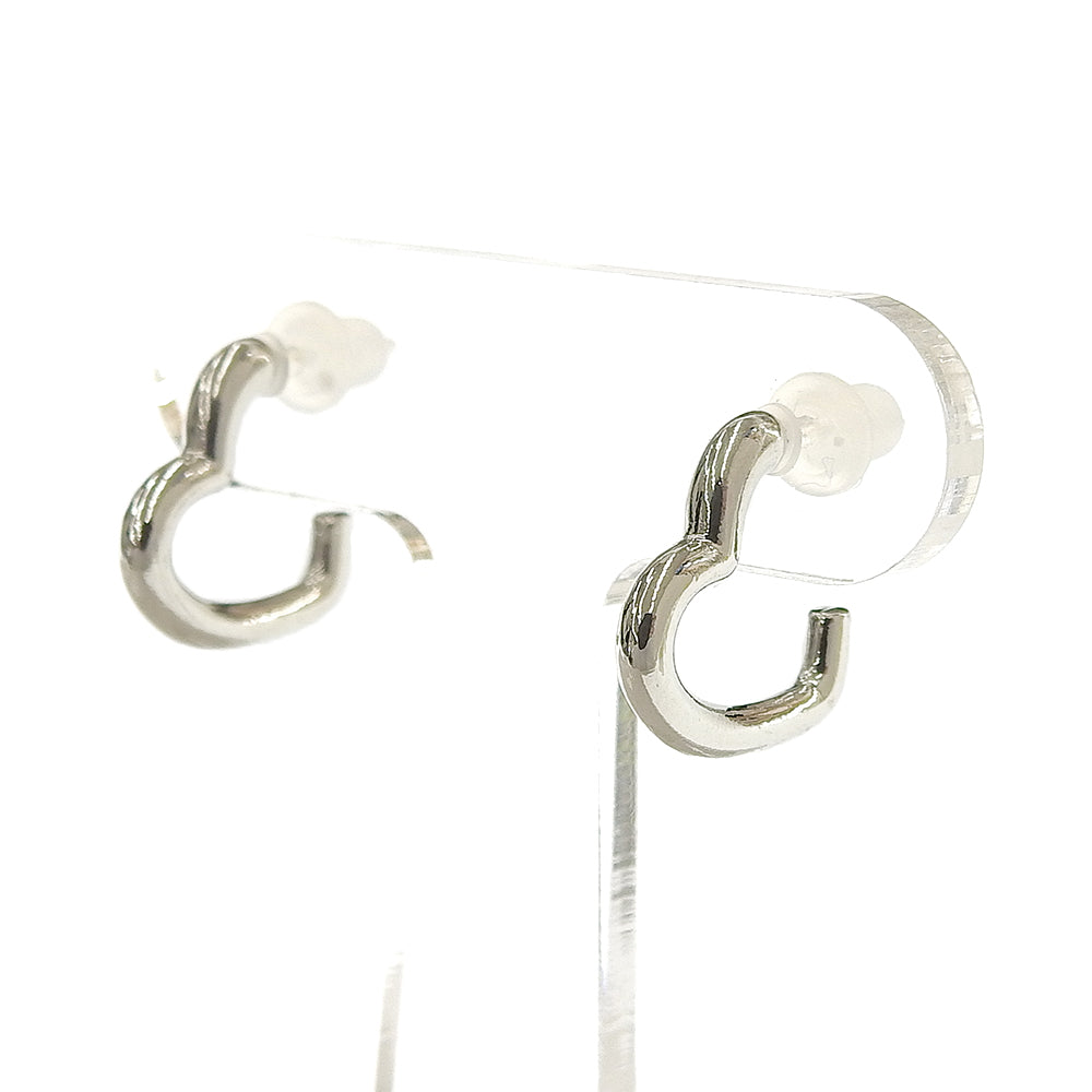 ハート フープ セラミックポストピアス