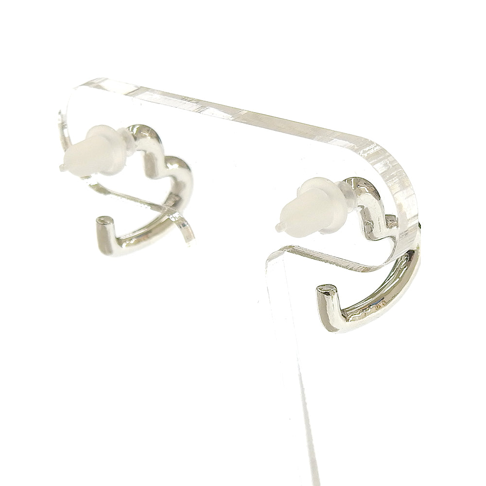 ハート フープ セラミックポストピアス