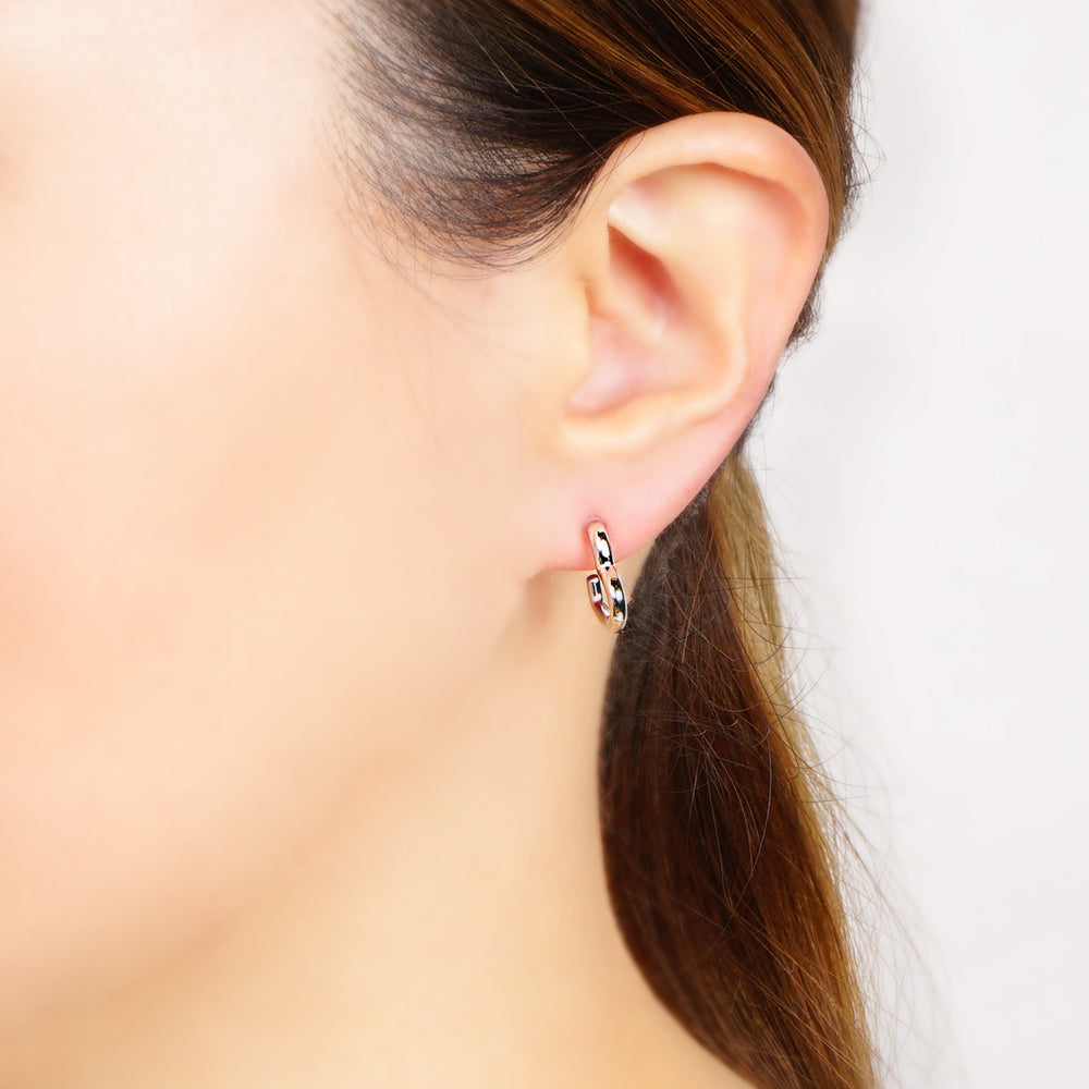 ハート フープ セラミックポストピアス