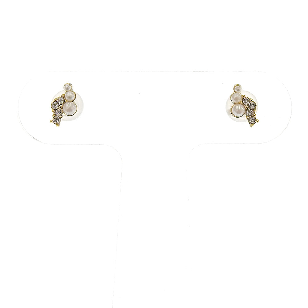 【NEW】プチパール×ビジュー セラミックポストピアス