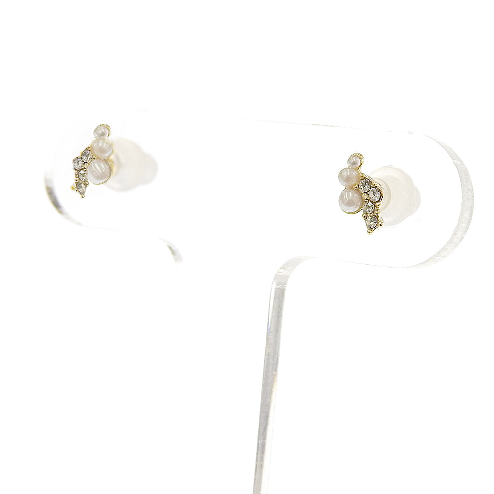 【NEW】プチパール×ビジュー セラミックポストピアス