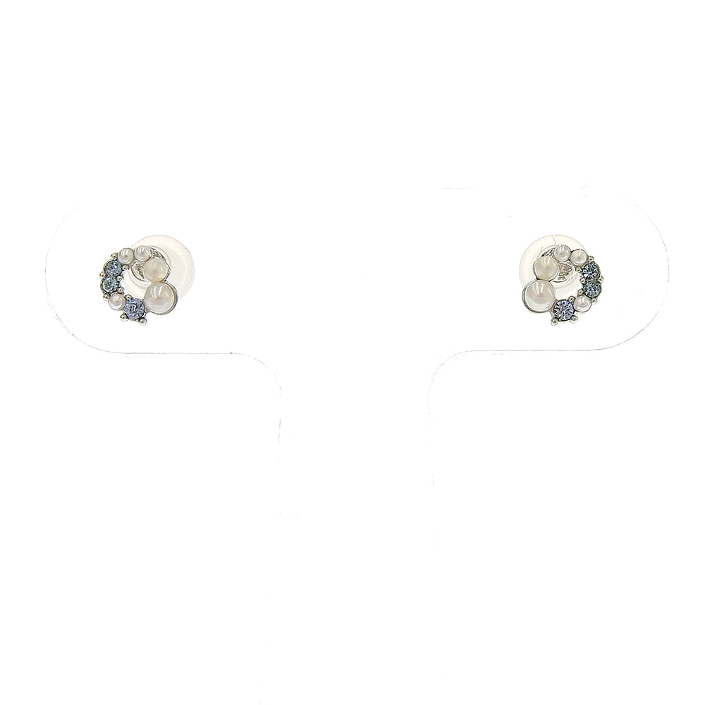 【NEW】プチパール×ビジュー サークル セラミックポストピアス