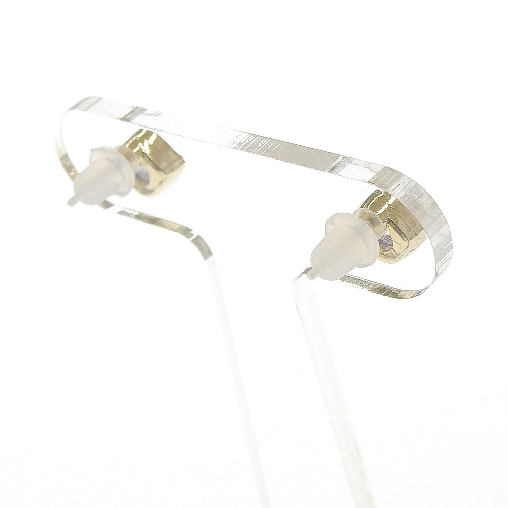 カラーキュービックジルコニア セラミックポストピアス