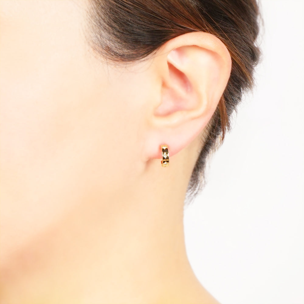 【NEW】【 金属アレルギー対応 】メタルシリーズ ストーンフープ セラミックポストピアス