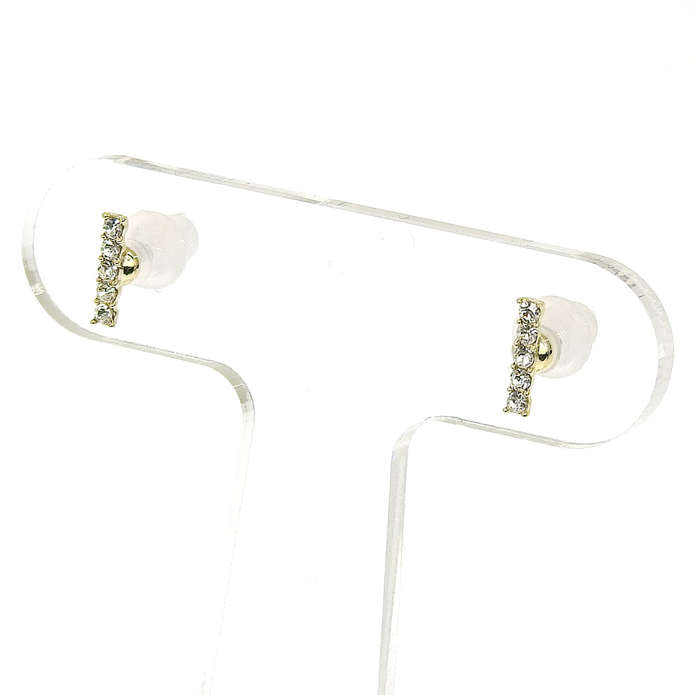 【NEW】【 金属アレルギー対応 】ビジュー バーデザイン ゴールド セラミックポストピアス