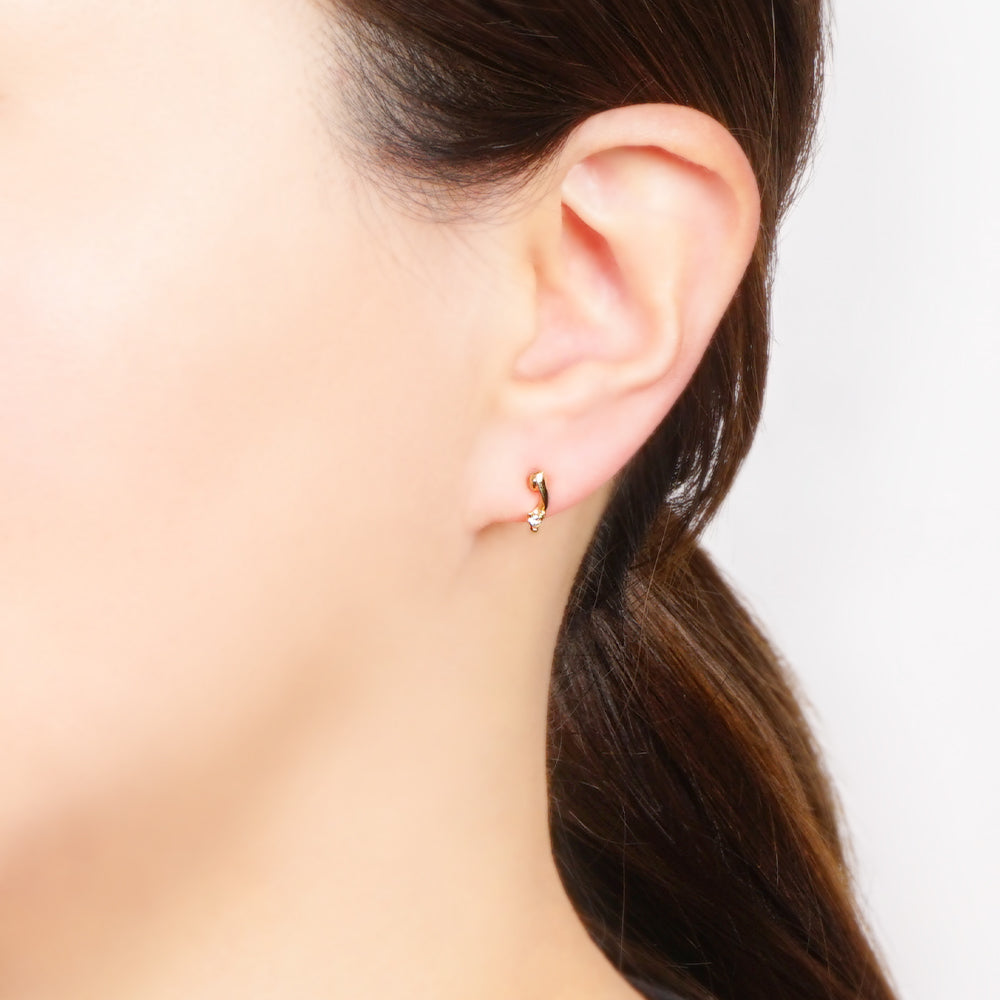 【NEW】【 金属アレルギー対応 】1粒ビジュー セラミックポストピアス